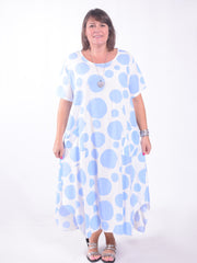 Asymmetric Spot Dress - 20110, Dresses, Pure Plus Clothing, Lagenlook Clothing, Plus Size Fashion, Over 50 Fashion