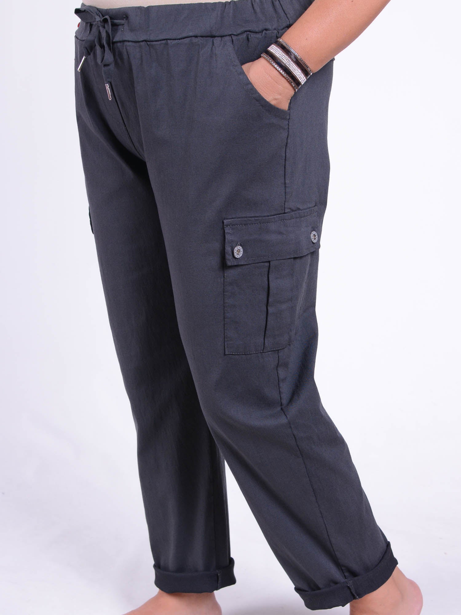 Magic Cargo Trousers - 10642, Trousers, Pure Plus Clothing, Lagenlook Clothing, Plus Size Fashion, Over 50 Fashion