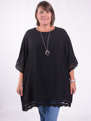 Lagenlook Short Crochet Sleeve Tunic - 0268