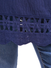 Lagenlook Short Crochet Sleeve Tunic - 0268
