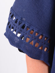 Lagenlook Short Crochet Sleeve Tunic - 0268