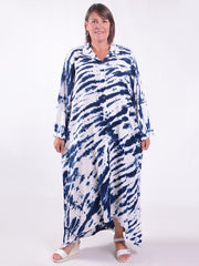 Lagenlook Hi-Lo Tie Dye Shirt Dress - VF8007