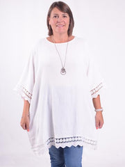 Lagenlook Short Crochet Sleeve Tunic - 0268