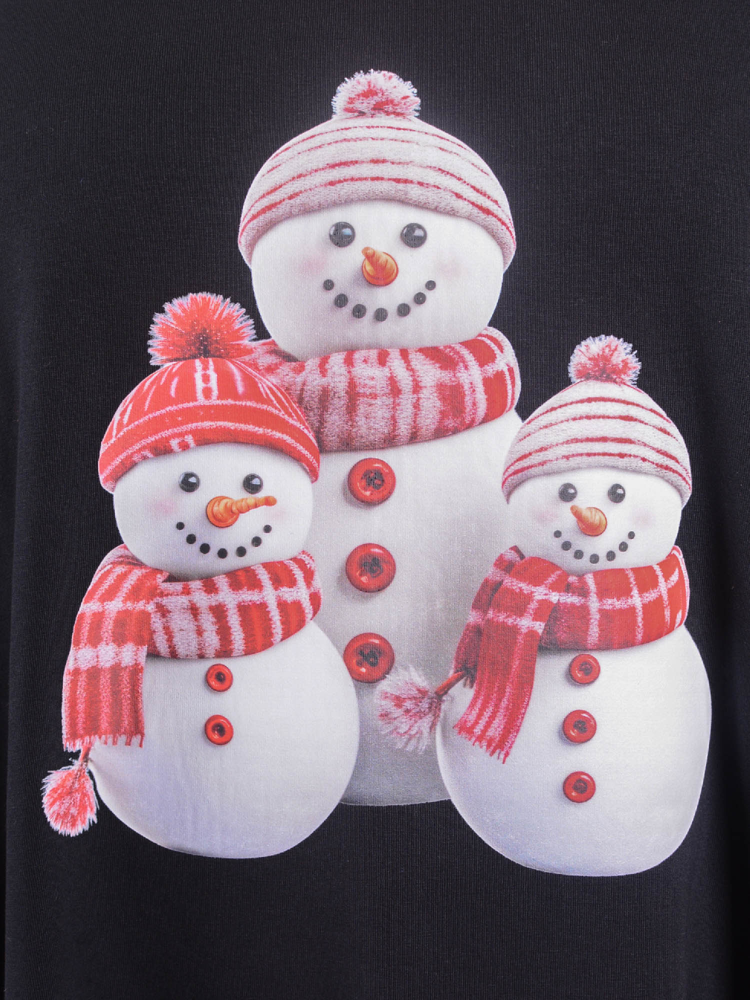 Cotton Swing Top Round Neck Long Sleeve - 20516 SNOWMEN, , Pure Plus Clothing, Lagenlook Clothing, Plus Size Fashion, Over 50 Fashion