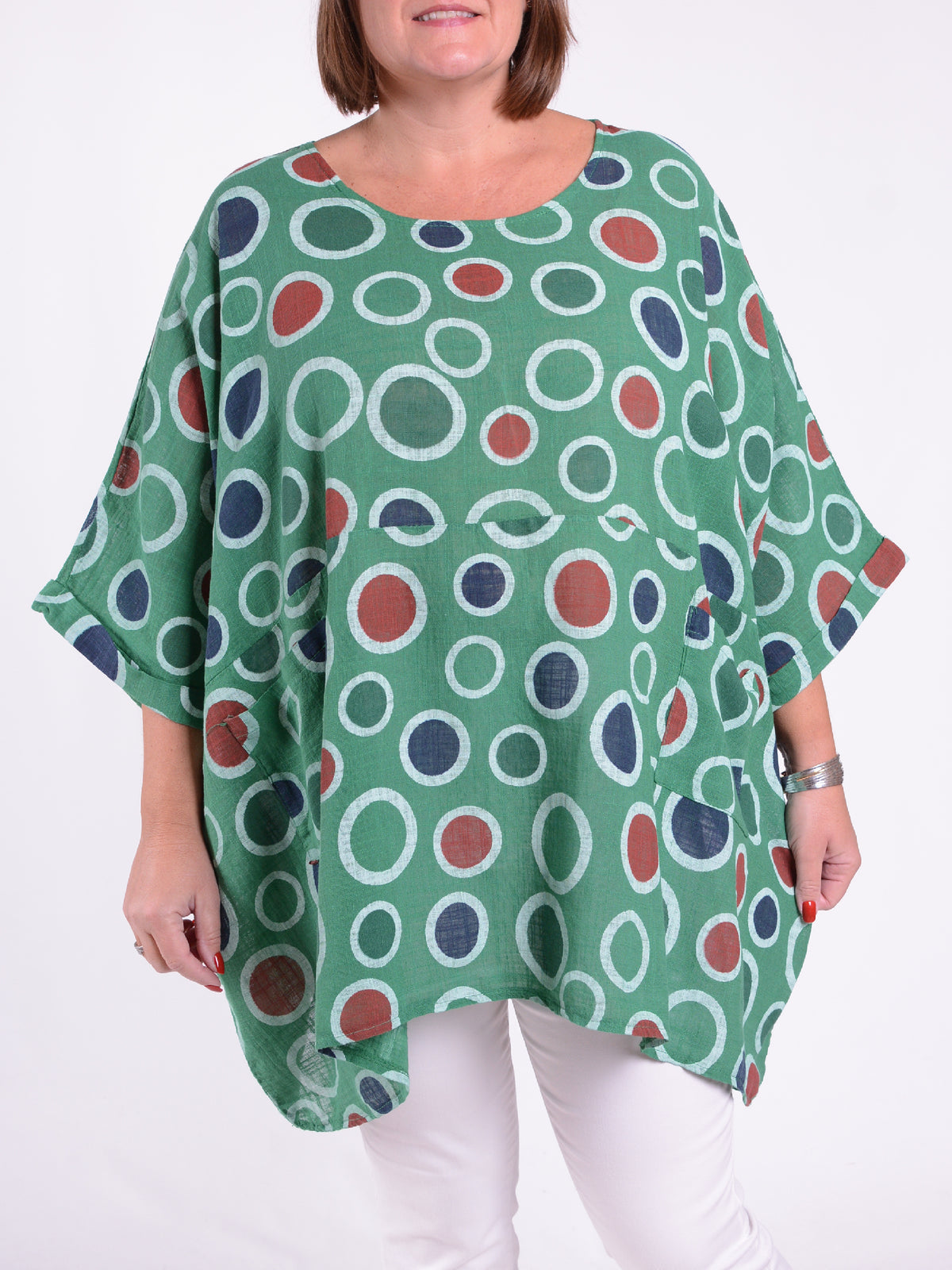 Cotton Tunic - 10077 Spot, Tunic, Pure Plus Clothing, Lagenlook Clothing, Plus Size Fashion, Over 50 Fashion
