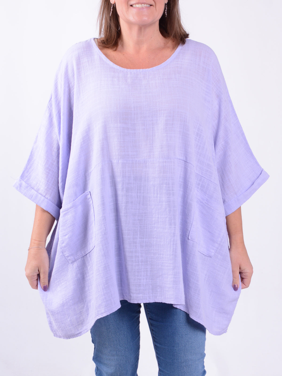 Lagenlook Plain Oversized Tunic - 10077P, , Pure Plus Clothing, Lagenlook Clothing, Plus Size Fashion, Over 50 Fashion