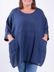 Lagenlook Plain Oversized Tunic - 10077P, , Pure Plus Clothing, Lagenlook Clothing, Plus Size Fashion, Over 50 Fashion