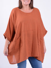 Lagenlook Plain Oversized Tunic - 10077P, , Pure Plus Clothing, Lagenlook Clothing, Plus Size Fashion, Over 50 Fashion