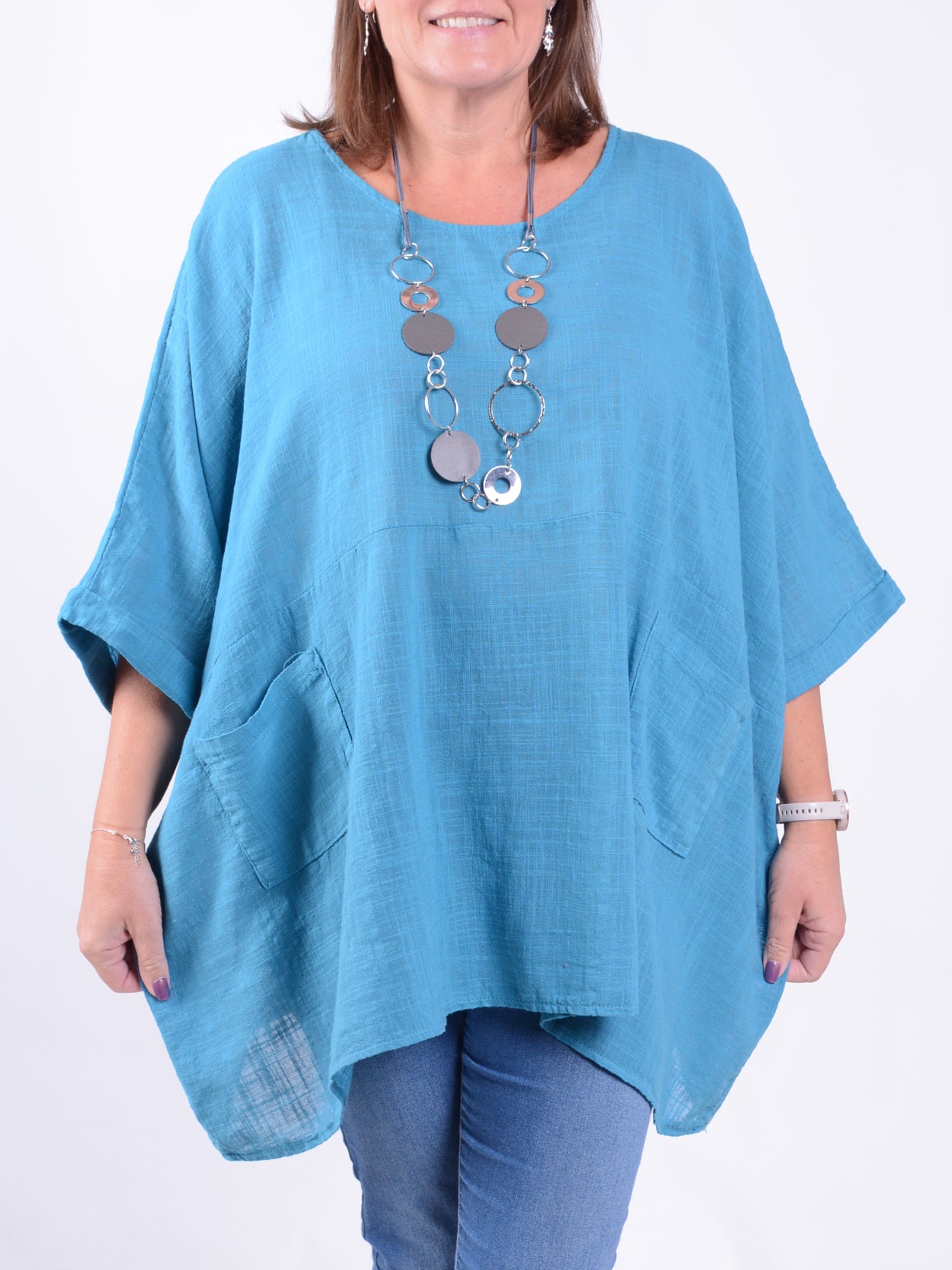 Lagenlook Plain Oversized Tunic - 10077P, , Pure Plus Clothing, Lagenlook Clothing, Plus Size Fashion, Over 50 Fashion