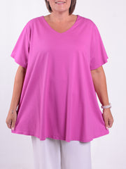 Basic Cotton Swing T Shirt - V Neck 10520