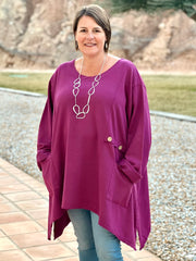 Asymmetric Button Tunic - 11112