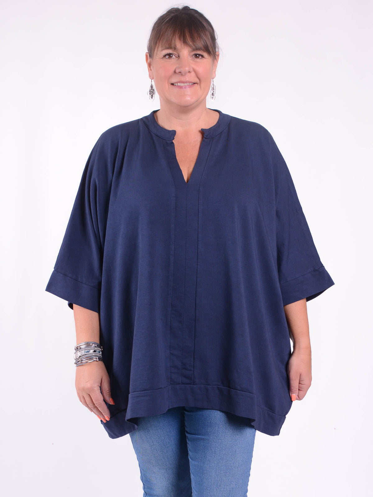 Lagenlook Cotton Tunic - 11619, Tops & Shirts, Pure Plus Clothing, Lagenlook Clothing, Plus Size Fashion, Over 50 Fashion