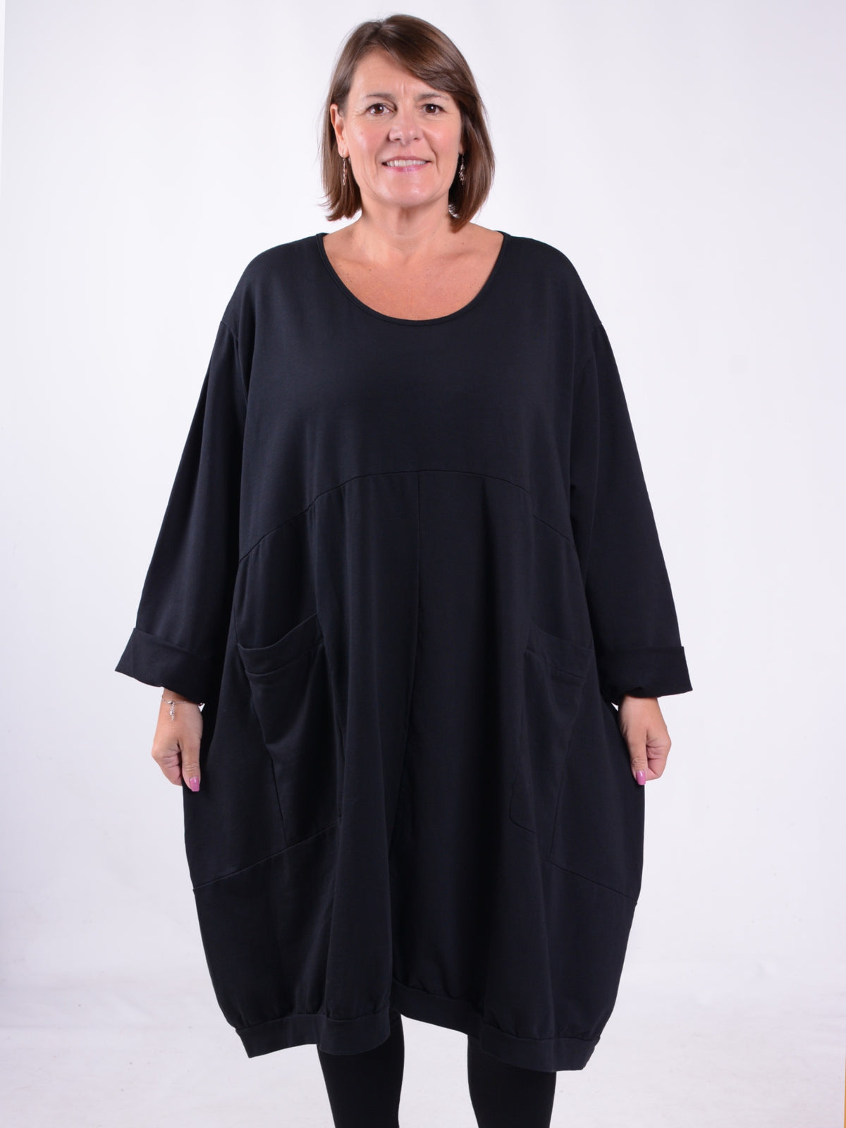 Lagenlook Cotton Jersey Balloon Dress - 11796