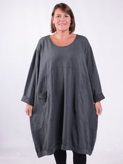 Lagenlook Cotton Jersey Balloon Dress - 11796