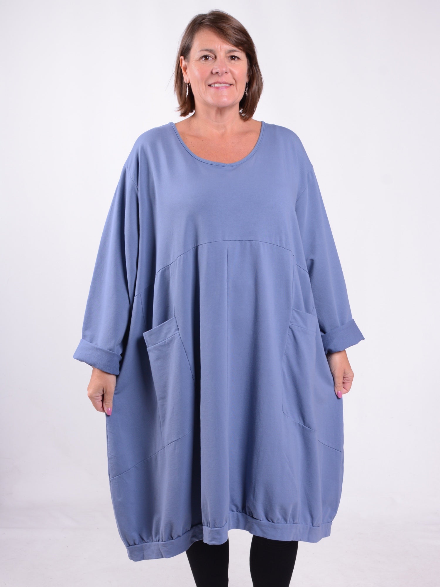 Lagenlook Cotton Jersey Balloon Dress - 11796 Pure Plus Clothing Lagenlook Cotton Jersey Balloon Dress - 11796 Pure Plus Clothing