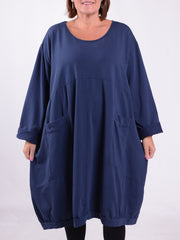 Lagenlook Cotton Jersey Balloon Dress - 11796