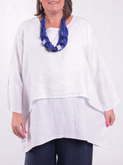 Lagenlook Double Layer Linen Tunic - 12237, Tunic, Pure Plus Clothing, Lagenlook Clothing, Plus Size Fashion, Over 50 Fashion
