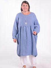 Lagenlook Linen Dress with Pockets - 12238