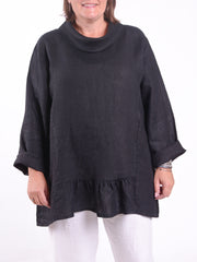 Cowl Neck Linen Tunic - 12248