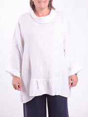 Cowl Neck Linen Tunic - 12248