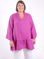 Bell Sleeve Linen Tunic - 12426