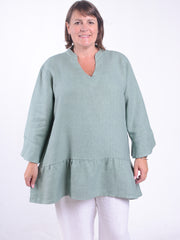 Bell Sleeve Linen Tunic - 12426