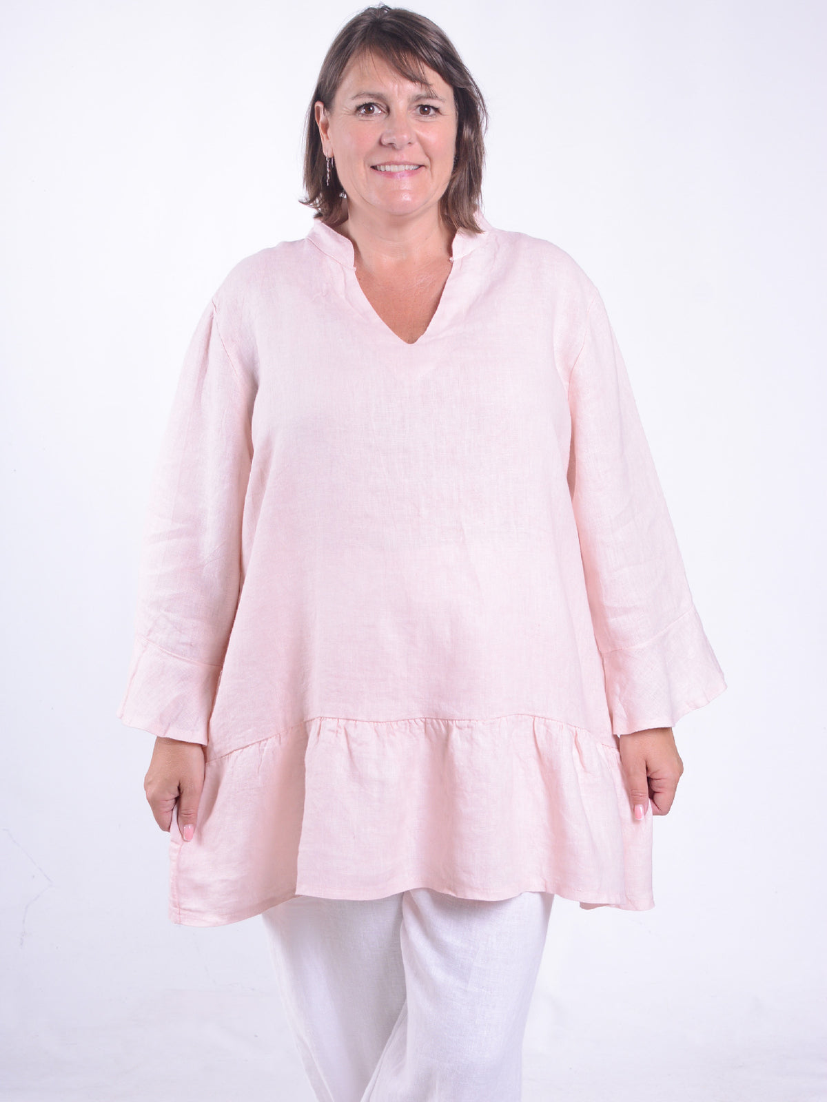 Bell Sleeve Linen Tunic - 12426