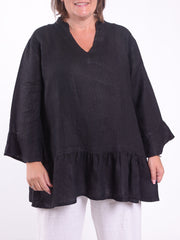 Bell Sleeve Linen Tunic - 12426