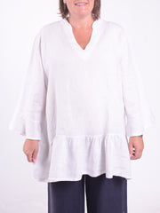 Bell Sleeve Linen Tunic - 12426