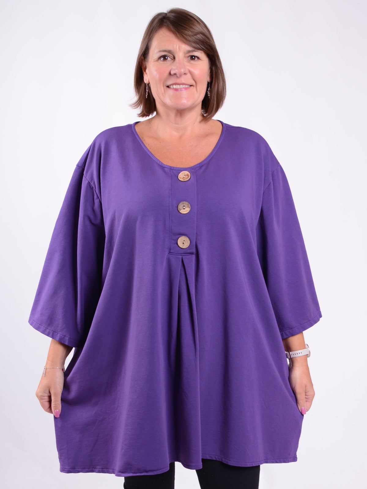 Lagenlook Jersey Cotton Button Tunic - 12551 C