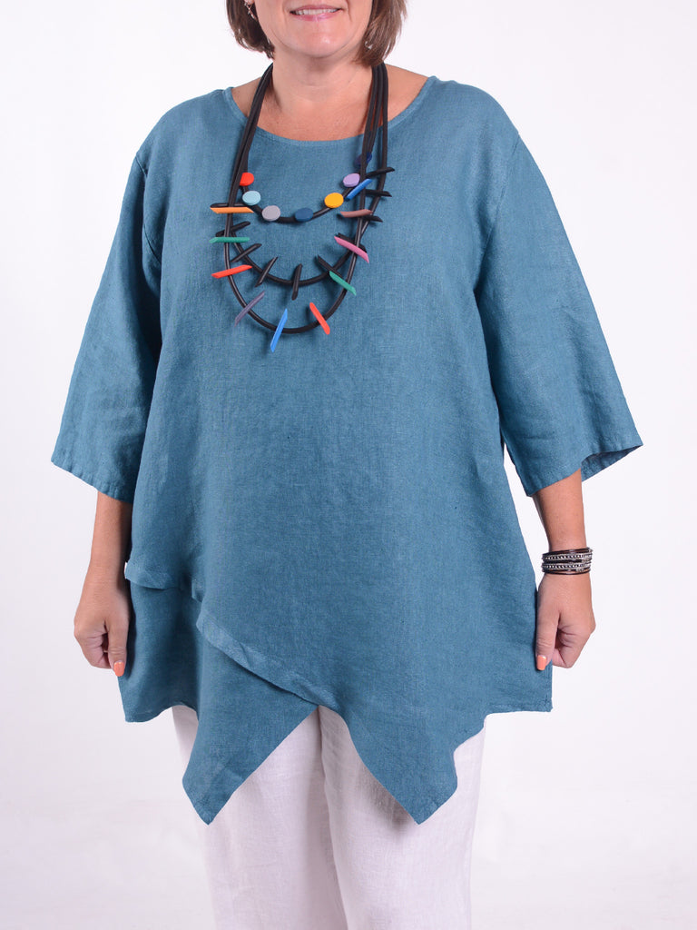 Plain Linen Lagenlook Tunic Top