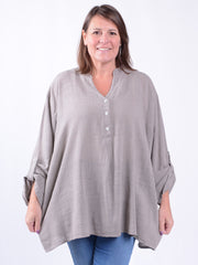 Lightweight Tunic Blouse with Roll Sleeves - 12527, , Pure Plus Clothing, Lagenlook Clothing, Plus Size Fashion, Over 50 Fashion