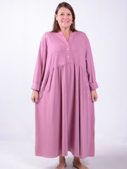 Lagenlook Cotton Dress with Pockets - 12573, , Pure Plus Clothing, Lagenlook Clothing, Plus Size Fashion, Over 50 Fashion
