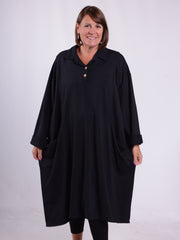 Lagenlook Shirt Dress With Pockets - 13152