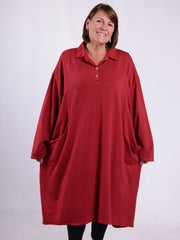 Lagenlook Shirt Dress With Pockets - 13152