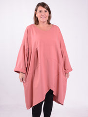 Lagenlook Long Tunic Dress Cotton - 13185