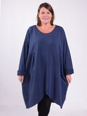 Lagenlook Long Tunic Dress Cotton - 13185