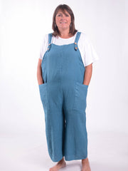 Lagenlook Linen Dungarees - 9251, , Pure Plus Clothing, Lagenlook Clothing, Plus Size Fashion, Over 50 Fashion