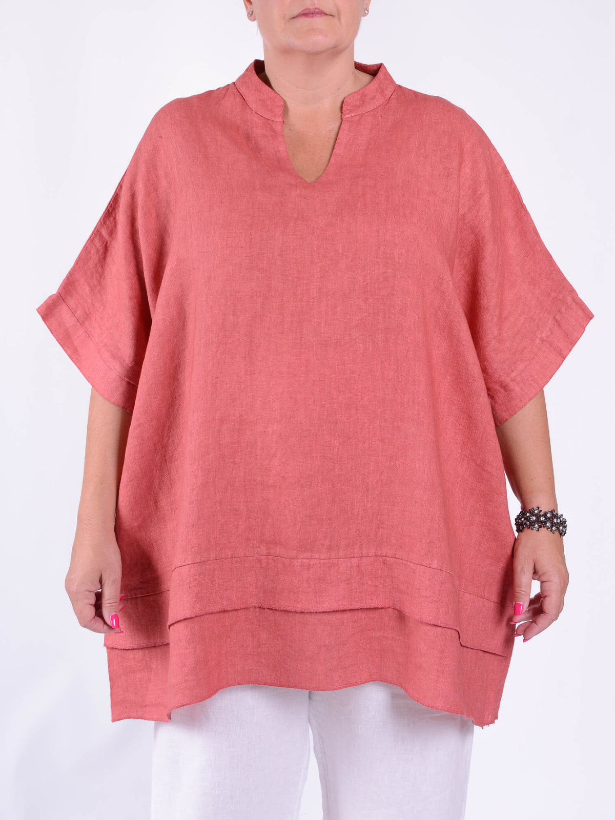 Lagenlook Linen Tunic with Pockets - 11904, , Pure Plus Clothing, Lagenlook Clothing, Plus Size Fashion, Over 50 Fashion