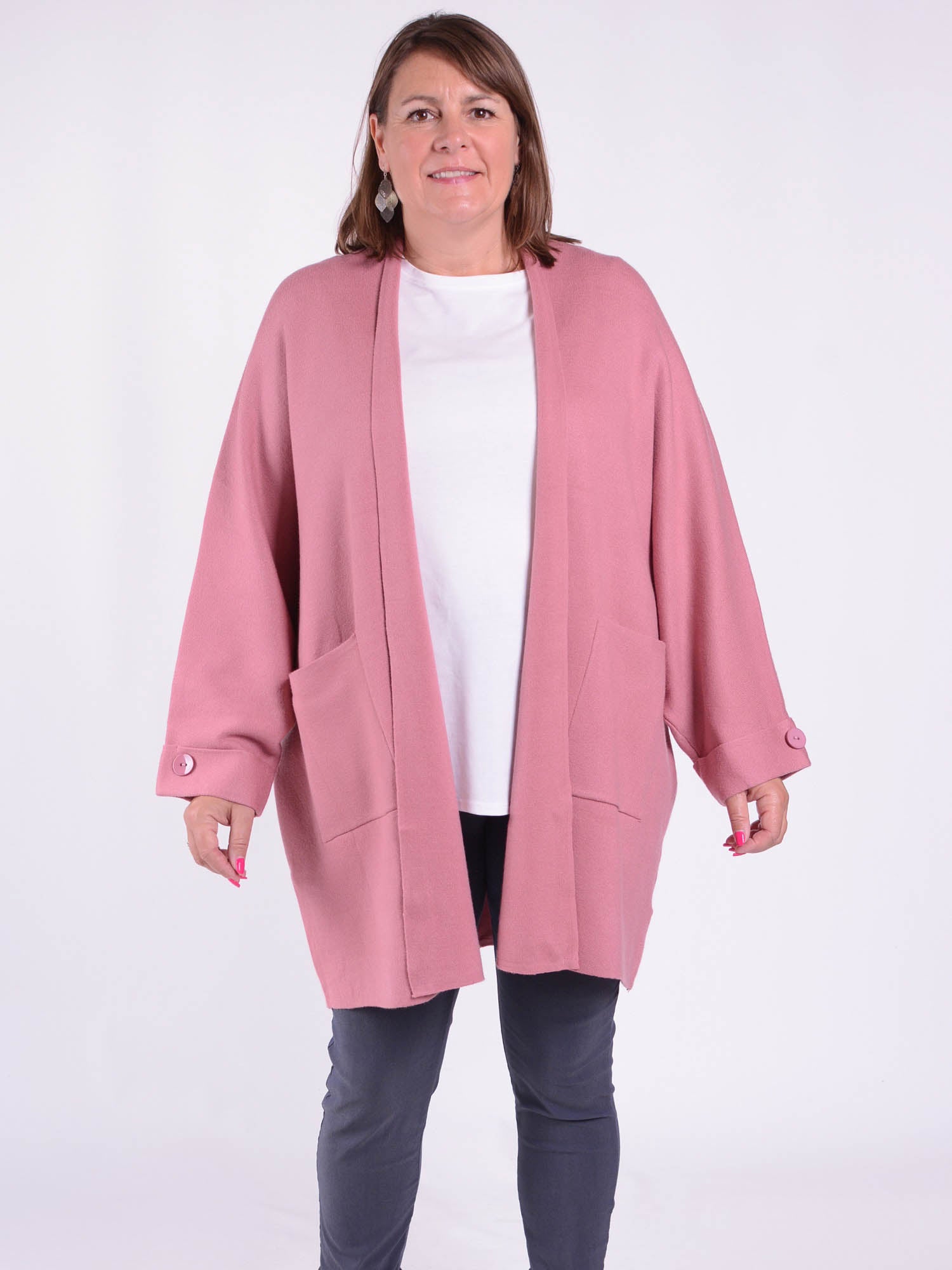 Lagenlook Open Front Cardigan - C2, Jumpers & Cardigans, Pure Plus Clothing, Lagenlook Clothing, Plus Size Fashion, Over 50 Fashion