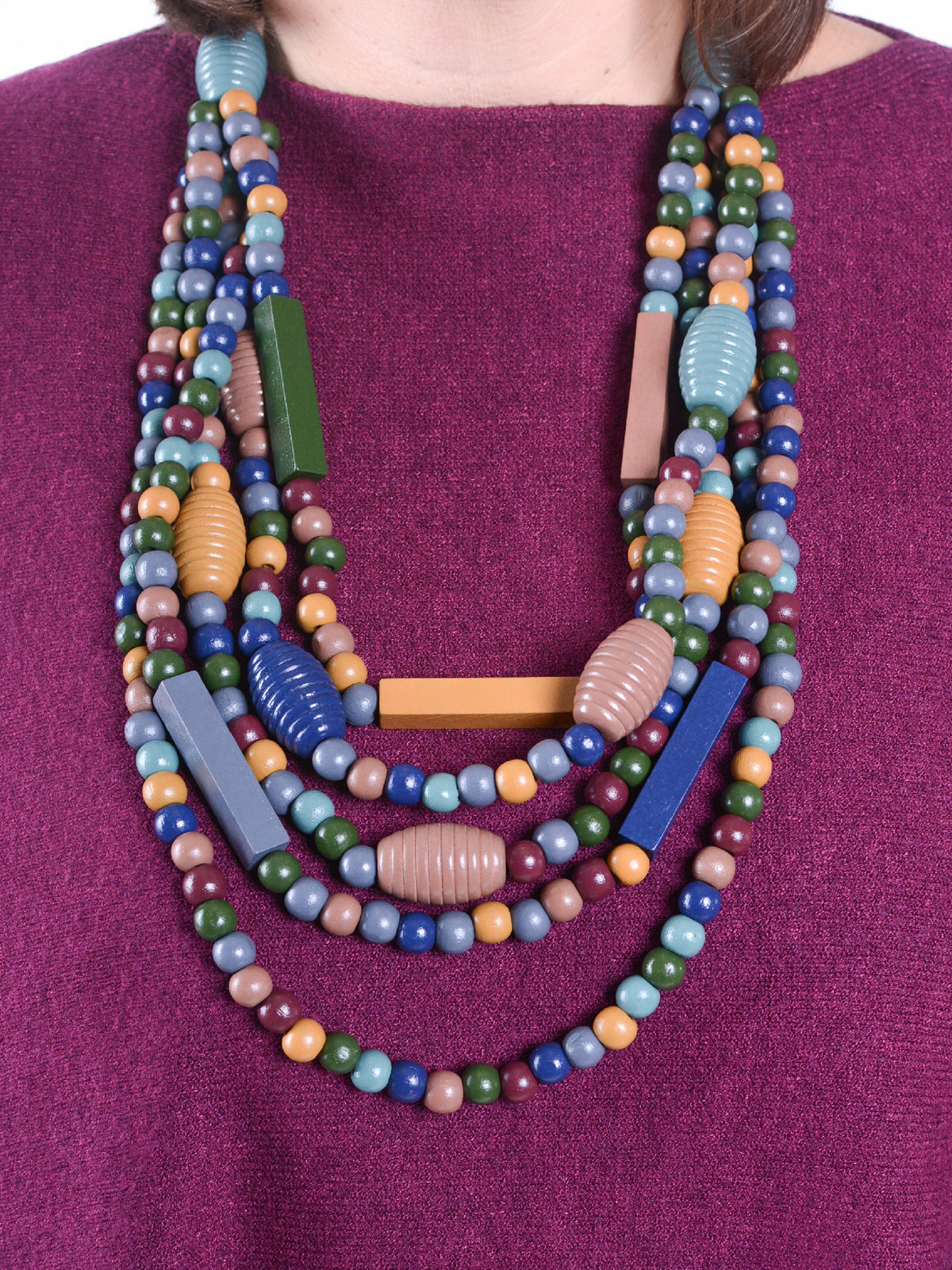 Lagenlook Earthy Beads Necklace - LAGEN02, Necklaces & Pendants, Pure Plus Clothing, Lagenlook Clothing, Plus Size Fashion, Over 50 Fashion