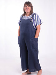 Lagenlook Linen Dungarees - 9251, , Pure Plus Clothing, Lagenlook Clothing, Plus Size Fashion, Over 50 Fashion