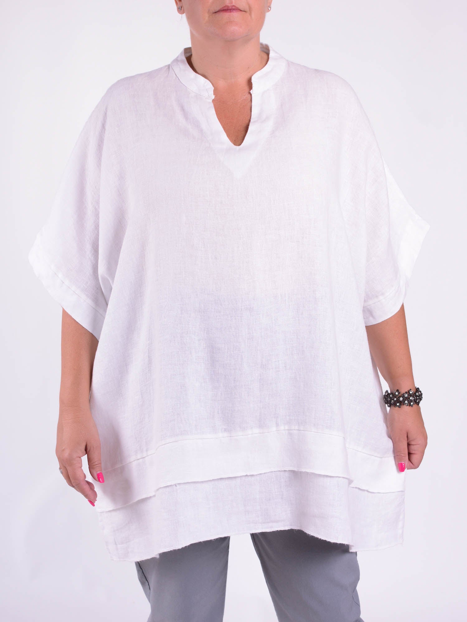Lagenlook Linen Tunic with Pockets - 11904, , Pure Plus Clothing, Lagenlook Clothing, Plus Size Fashion, Over 50 Fashion