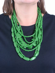Lagenlook Wooden Necklace Green - LAGEN05, , Pure Plus Clothing, Lagenlook Clothing, Plus Size Fashion, Over 50 Fashion