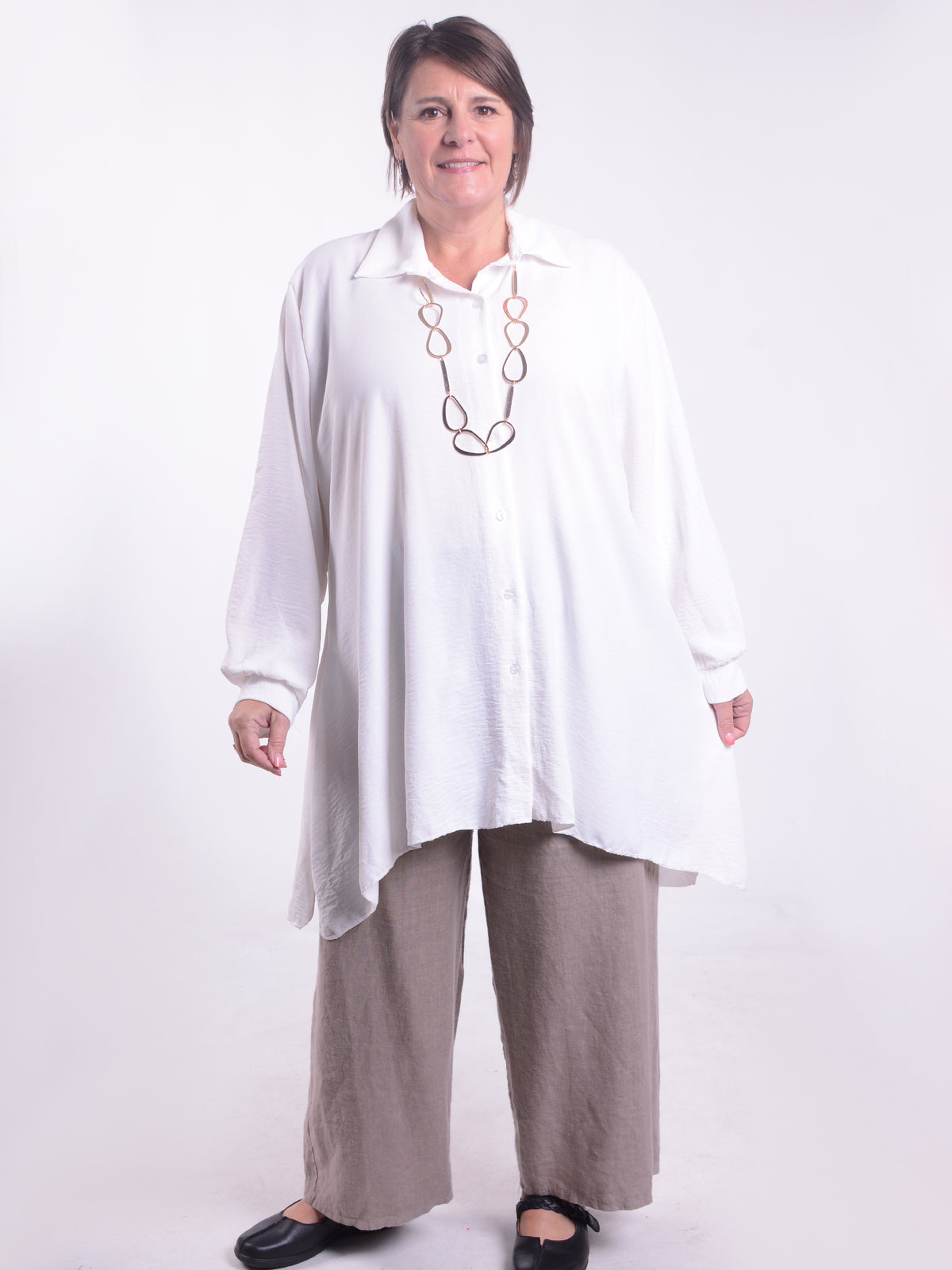 Lagenlook Button Through Shirt - XD, Tops & Shirts, Pure Plus Clothing, Lagenlook Clothing, Plus Size Fashion, Over 50 Fashion