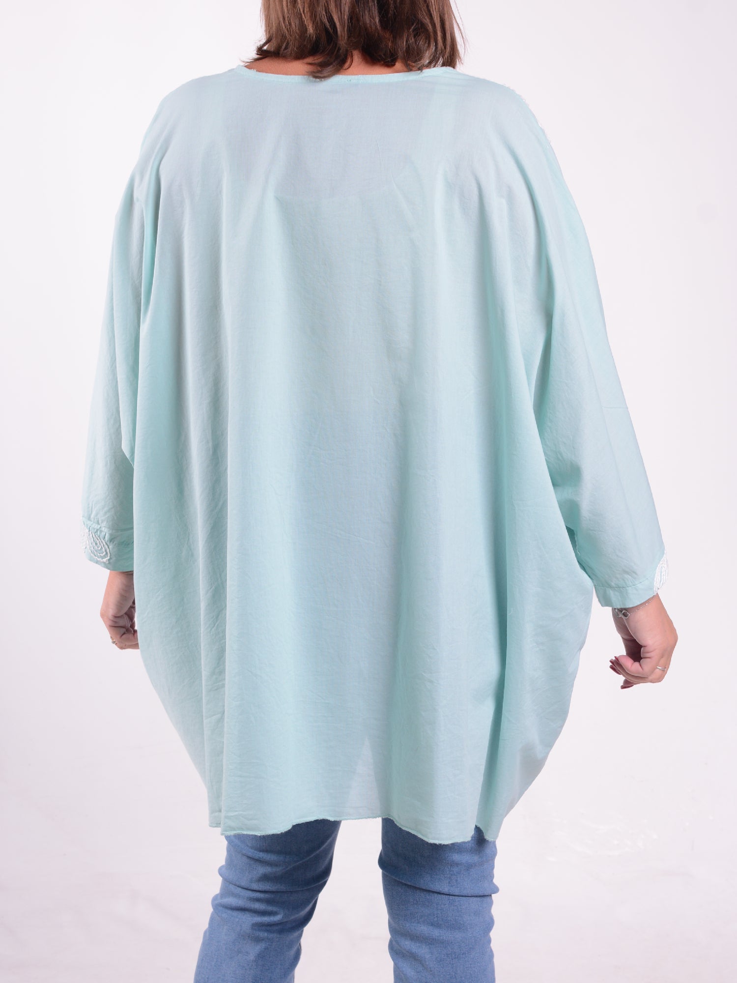 Lagenlook Cotton Embroidered Tunic - 26051, , Pure Plus Clothing, Lagenlook Clothing, Plus Size Fashion, Over 50 Fashion