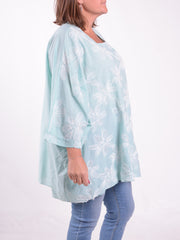 Lagenlook Cotton Embroidered Tunic - 26051, , Pure Plus Clothing, Lagenlook Clothing, Plus Size Fashion, Over 50 Fashion