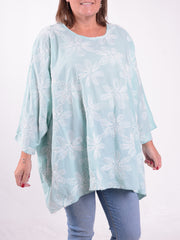 Lagenlook Cotton Embroidered Tunic - 26051, , Pure Plus Clothing, Lagenlook Clothing, Plus Size Fashion, Over 50 Fashion