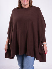 Soft Knit Batwing Sleeve Poncho Jumper  - 2700, Jumpers & Cardigans, Pure Plus Clothing, Lagenlook Clothing, Plus Size Fashion, Over 50 Fashion