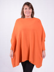 Soft Knit Batwing Sleeve Poncho Jumper  - 2700, Jumpers & Cardigans, Pure Plus Clothing, Lagenlook Clothing, Plus Size Fashion, Over 50 Fashion